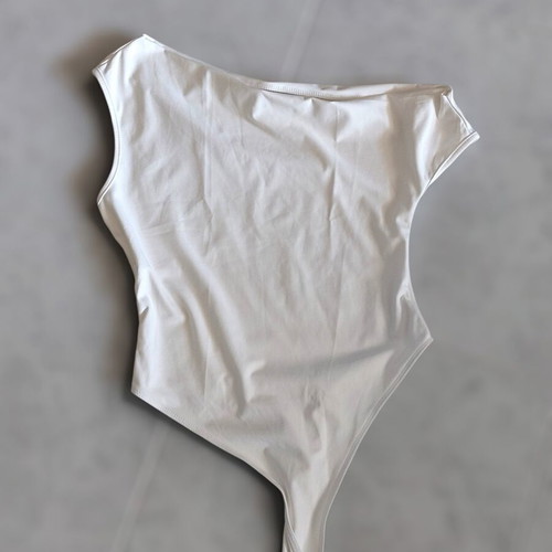Missguided White Elastic Bodysuit Medium Like New