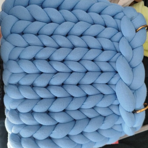 Marshmallow bag, handmade from scratch, blue turquoise