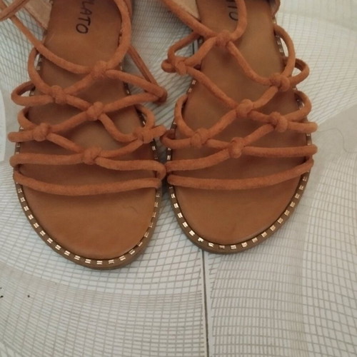 Sandals with laces like new, size 39, brown