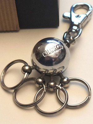 Steel keychain Chamaco new with 4 rings and parrot clasp