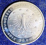  Νεα Τιμη!!!Σπανιο Γερμανικο νομισμα των 20 Ευρω σε ασημι 925