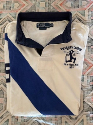Polo Ralph Lauren Authentic Long Sleeve Shirt XL White Blue like new