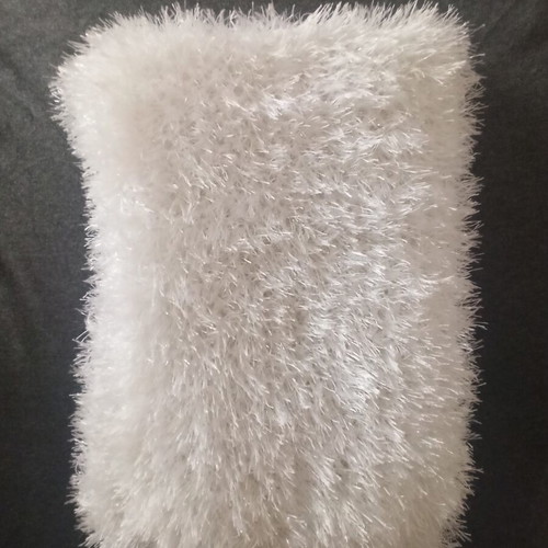 White scarf like new with silver sparkles and decorative beads