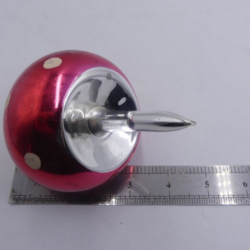 Vintage Red Glass Mushroom Christmas Ornament Polka Dot Amanita used