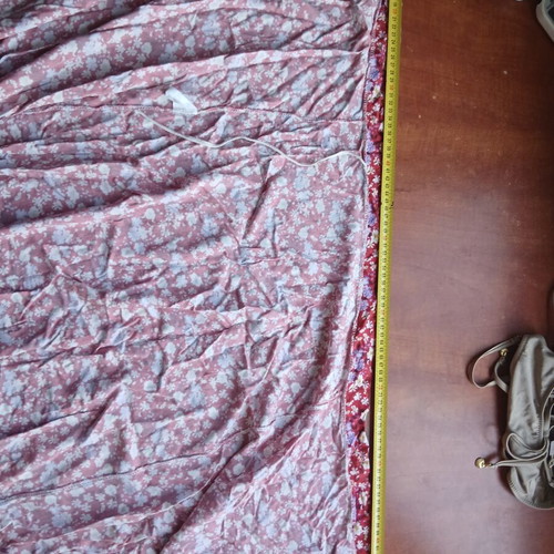 Pareo used, red multicolor floral pattern