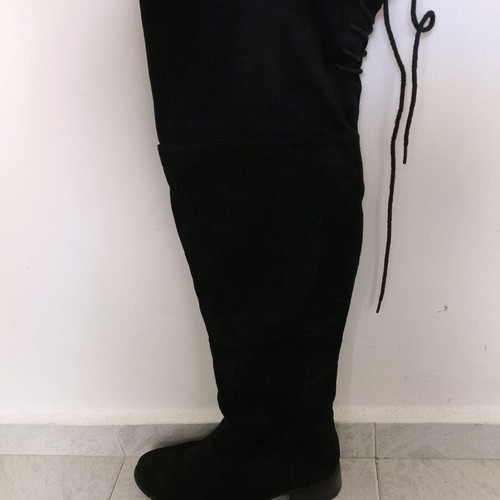 Black Suede Over The Knee Boots Size 38 like new