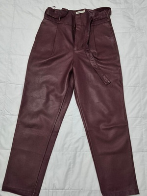 Attrativo burgundy faux leather pants Large like new