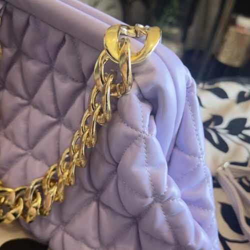 Purple crossbody bag with gold chain new with tag