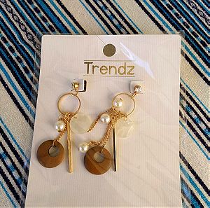 Gold color keys earring set