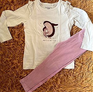 Παιδικο σετ για κορίτσι κολαν ροζ και μπλούζα μακρυμάνικη 2-3 ετών 98cm