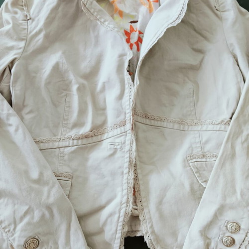 Oui summer jacket medium beige with floral lining like new