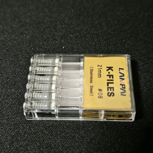 K-Files dental hand files 21mm #08 new, set of 6 pieces
