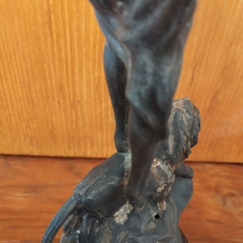 Metal figurine, approximately 35 cm tall