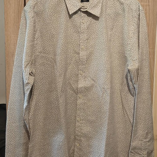 Zara men's floral slim fit shirt used, white, size L