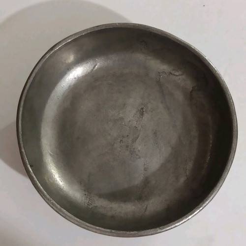 Tin bowl new with engraved design