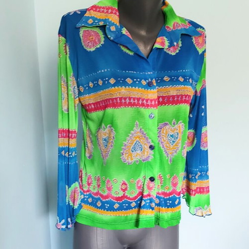 Riders mesh stretch women's shirt, multicolor, sizes L to XXL