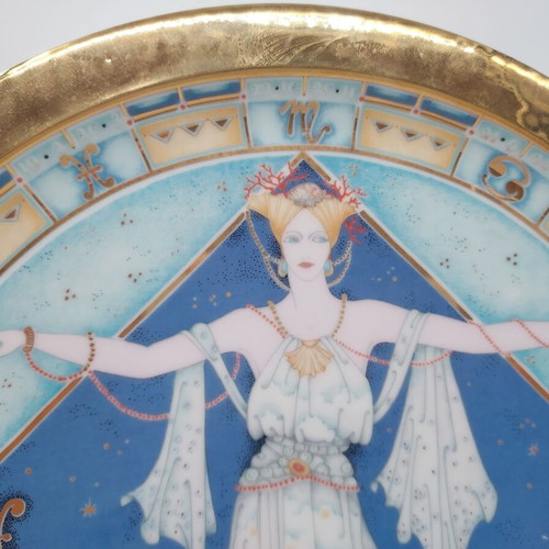 Art Deco ιταλικά πιάτα Ζώδια με 22Ct χρυσό, σαν καινούργια