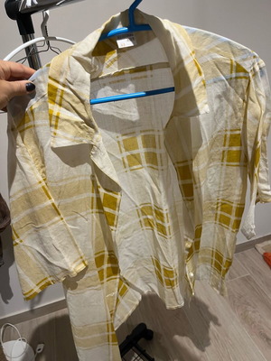 Vintage shirt used with semi-transparent fabric and round button