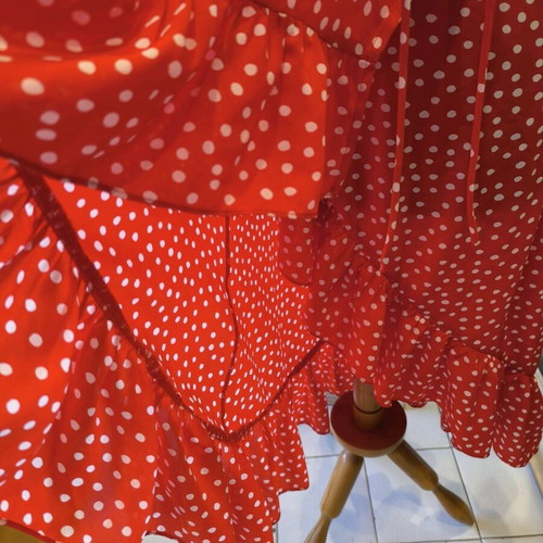 Midi dress red polka dot like new, size S
