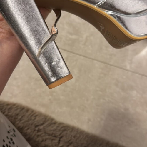 Silver platform sandals size 37 new, 12 cm heel height