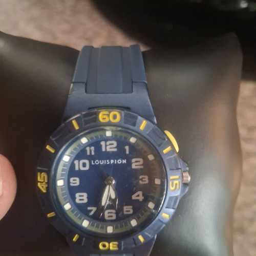 Blue watch like new, authentic with purchase card from France