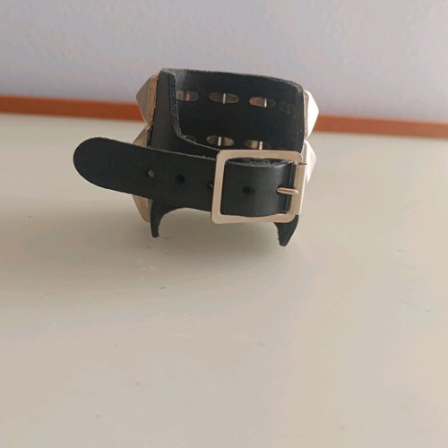 Studded cuff bracelet like new, black and silver