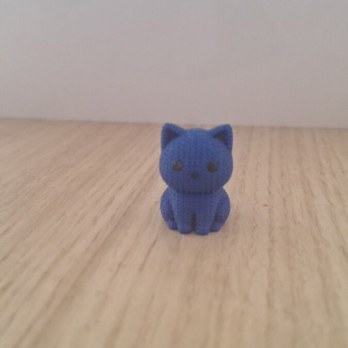 Blue plastic cat handmade new 3D printer decoration