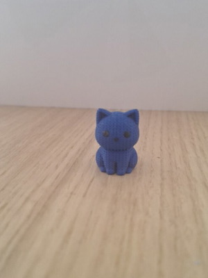 Blue plastic cat handmade new 3D printer decoration