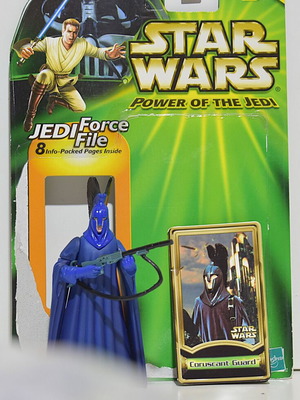 Star Wars Power of the Jedi Coruscant Guard figure used, 10 cm
