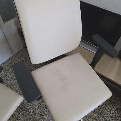 Office chairs leather used, set of 2, small wear