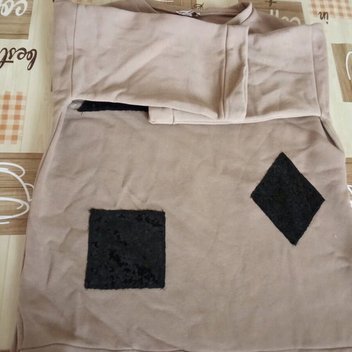 Boxy cotton sweatshirt dress like new in black and beige