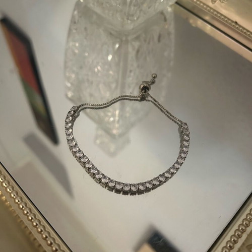 Bracelet with rhinestones adjustable, new, silver Zara