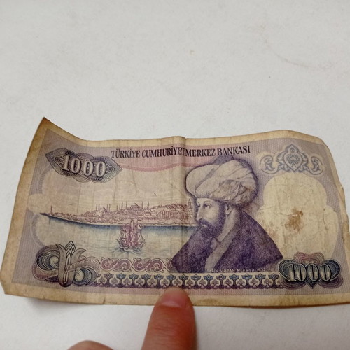 Turkish lira banknotes used, set of 3 from 1970