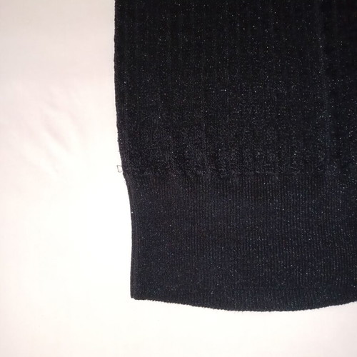 Mat knitted blouse dress used, black with silver thread