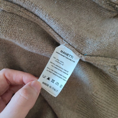Manetti men's cardigan like new, knitted with zipper, beige XL