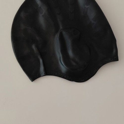 Swimming cap black unisex silicone new