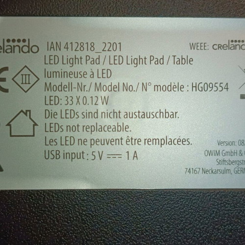 Artistic LED tablet used