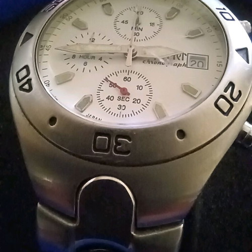 Reporter chronograph men's watch used, silver