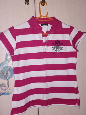 Julia Bergovich summer cotton t-shirt size S like new, white and pink