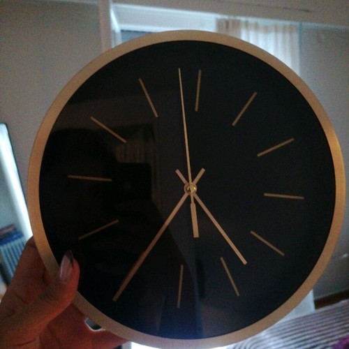 Wall clock black gold like new