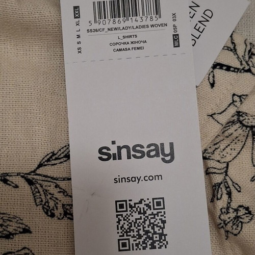 Sinsay Floral Shirt linen blend XXL new with tags