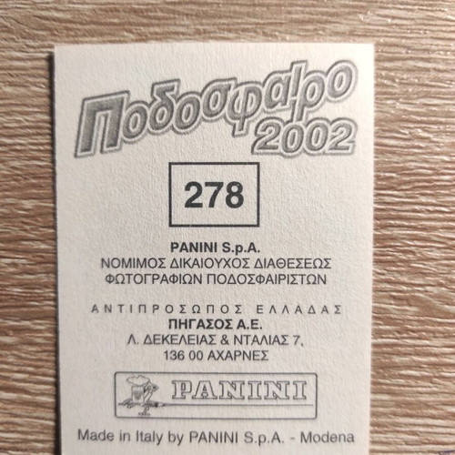Panini Football Sticker 2002