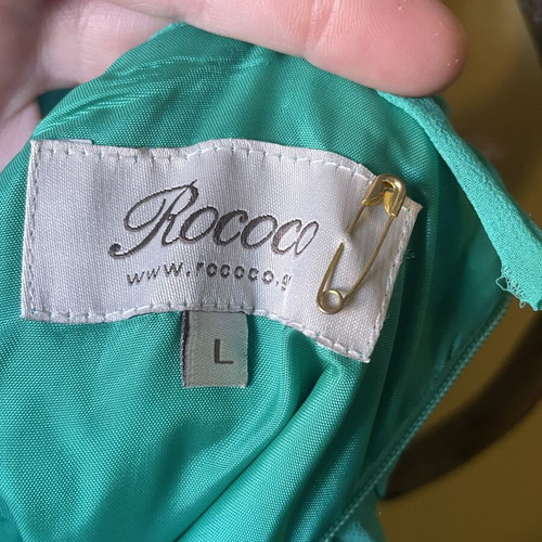 Rococo Off-Shoulder Summer Cocktail Dress Like New, Green, M/L
