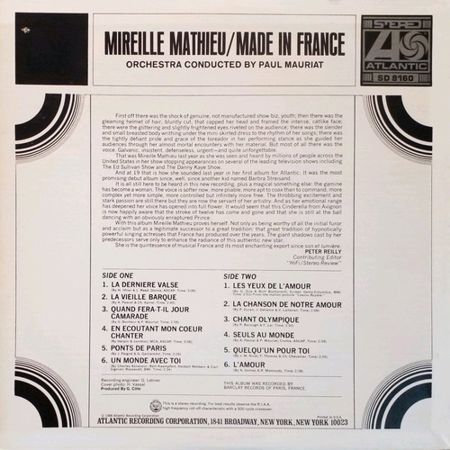 Mireille Mathieu Made In France vinyl LP used, pop