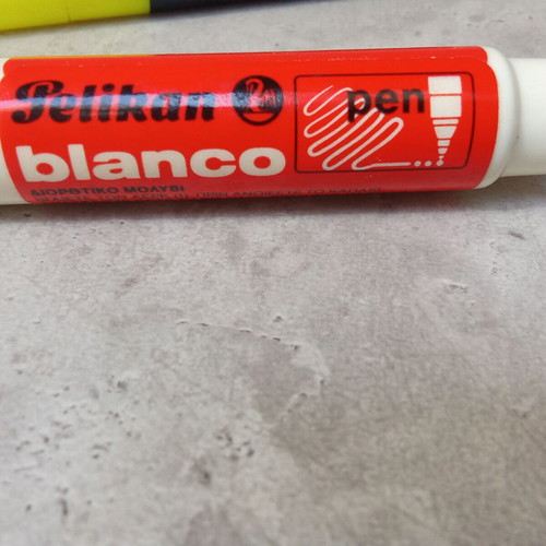 Collectible vintage Blanco pen and fluorescent highlighter set used, 1990s