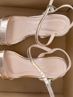 Pink gold sandals with platform and heel like new