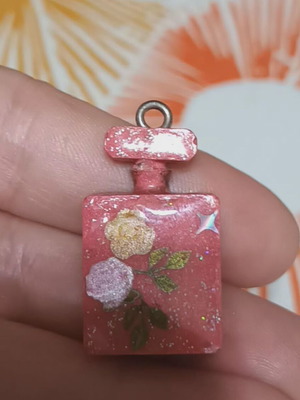 Necklace from liquid glass colorful, new without chain