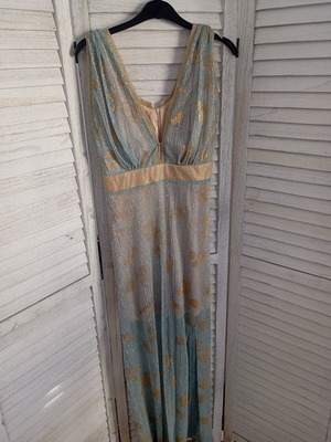 Mya Collection by Dimitra Nika Medium Maxi Φόρεμα Σαν Καινούργιο, Μπλε και Χρυσαφί