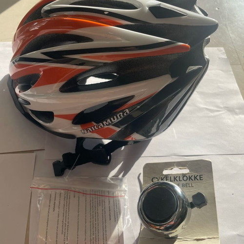 Nakamura Helmet YJ-5M with Tiger Copenhagen Bicycle Bell, brand new