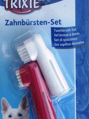 Trixie finger toothbrush set 2 pcs new